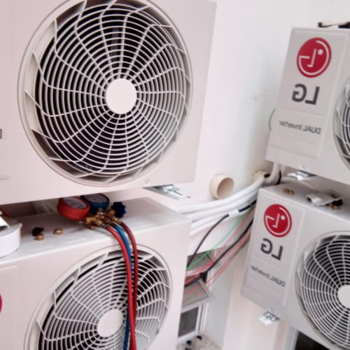 Unidades condensadoras LG e tubulações de refrigeração